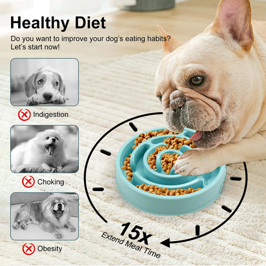 Anti-Choking Anti-Slip Pet Slow Food Bowl for Dogs - Intelligent Feeding Dog Bowl - Pet Supplies